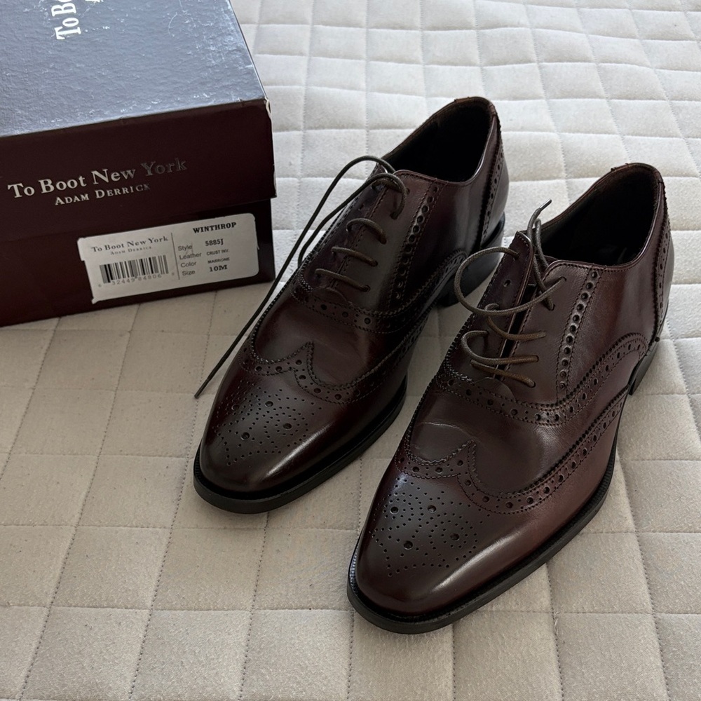 To Boot New York Men's Dark Merlot/Brown Leather Oxfords